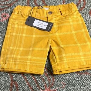 J.O Milano Italian Brand Kids Yellow Plaid Stretch Shorts
